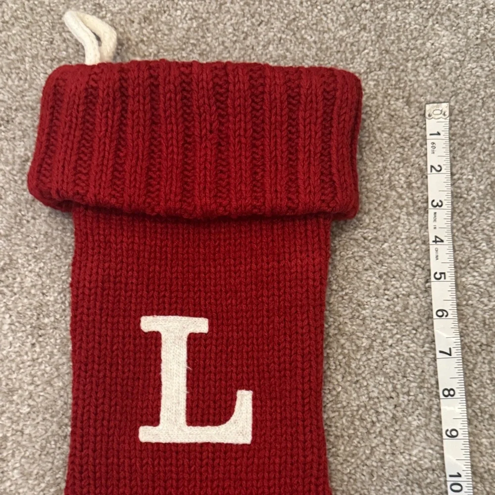 Target Festive Red Knit Stocking with Letter L